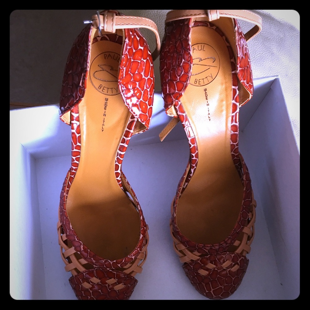 ✨ Paul & Betty | Made in Italy | Lattice Exotic Print Heels ✨